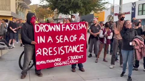 Antifa shouting “fack you dead homie” at a TPUSA event in UC Berkeley