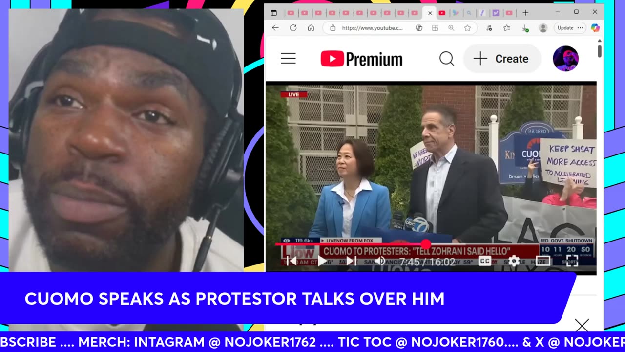 CUOMO gives SPEECH in NEW YORK while MAN curse HIM OUT!