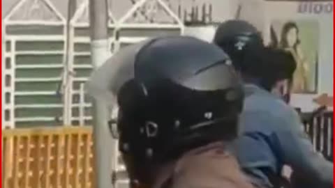 Helmeted Man Thrashes Burqa-Clad Woman on Moradabad Road, Child Looks On in Horror