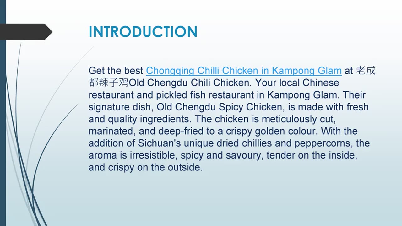 Get the best Chongqing Chilli Chicken in Kampong Glam