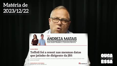 Matéria de 2023 e 2026: Toffoli suspende multa à JBS, para quem a esposa presta serviços.2023/12/22.