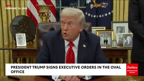 Trump Signs Raft Of New Executive Orders While Taking Questions From Reporters