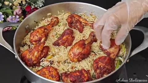 Fried Chicken Pulao - Dawat Style Quick Fried Chicken Pulao Platter