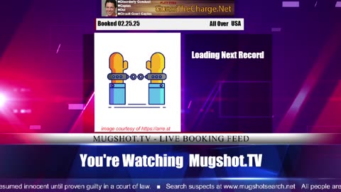 Mugshot TV - Live Arrest Booking Video Stream