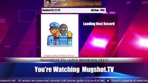 Mugshot TV - Live Arrest Booking Video Stream