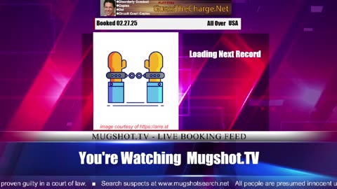 Mugshot TV - Live Arrest Booking Video Stream