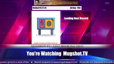 Mugshot TV - Live Arrest Booking Video Stream