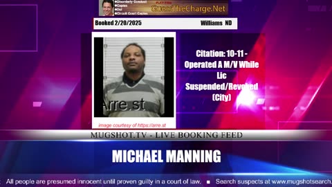 Mugshot TV - Live Arrest Booking Video Stream