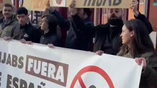 Spanish patriots do not want women in hijab or burka in Spain.