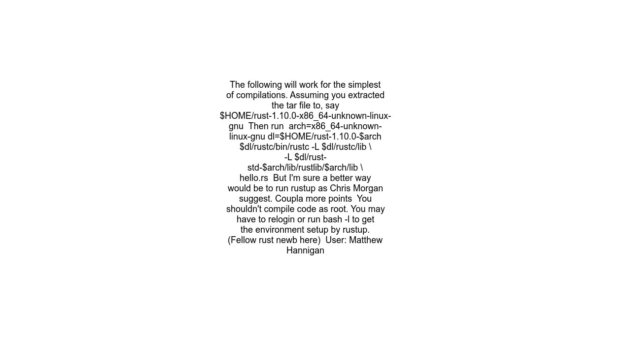 Rust compiler can&#39;t find crate for &#39;std&#39;