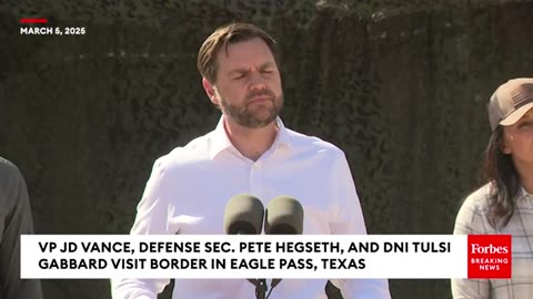 JD Vance, Pete Hegseth, And Tulsi Gabbard Hold Press Briefing At U.S.-Mexico Border