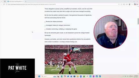 THE PAT WHITE SHOW says that Indiana University finally wins the Big 10 Title in Football