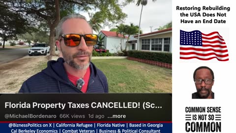 FL YOUTUBER Michael Bordenaro Talks Changes to Drastically Limit OR Eliminate Property Tax