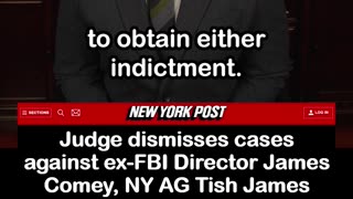 Judge dismisses cases against ex-FBI Director James Comey, NY AG Tish James