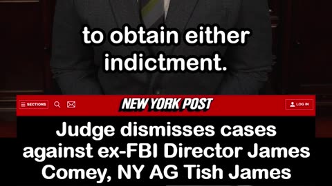 Judge dismisses cases against ex-FBI Director James Comey, NY AG Tish James