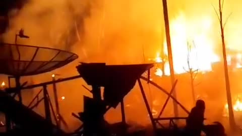 There was a big fire, the fire burned the whole place