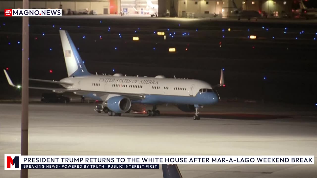 🇺🇸 Donald Trump Returns to The White House after Weekend Break at Mar-a-Lago in Palm Beach, Florida