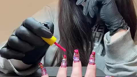 Trending: 100 layers of nail polish🫣 this is so creepy…