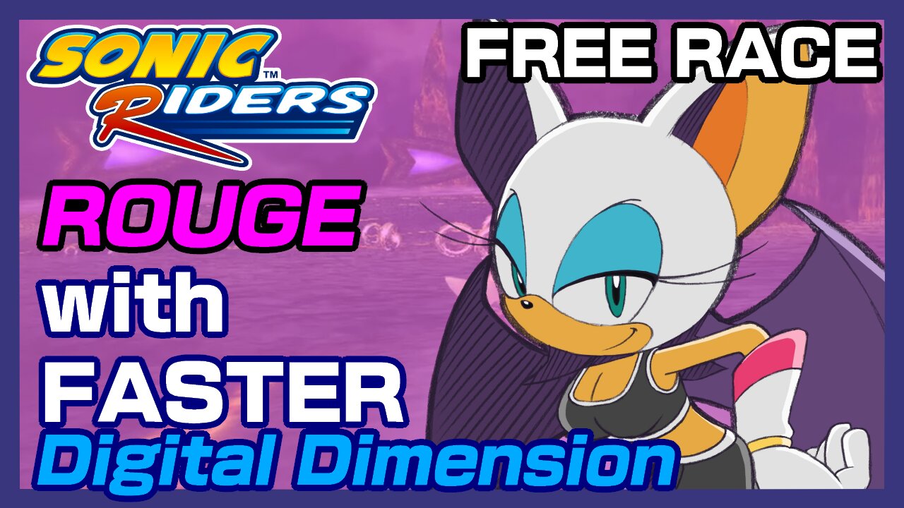 Sonic Riders (Free Race): Rouge with Faster on Digital Dimension