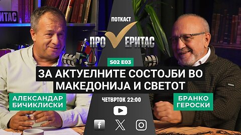 Proveritas | Проверитас S02E03 За актуелните состојби во Македонија и светот со Бранко Героски