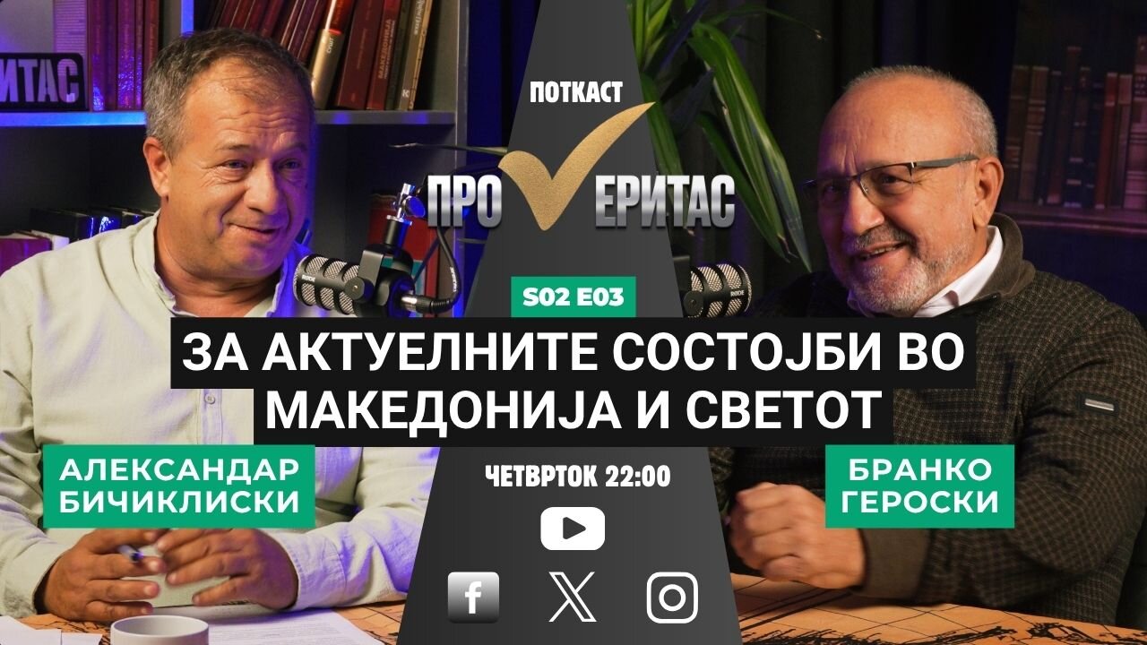 Proveritas | Проверитас S02E03 За актуелните состојби во Македонија и светот со Бранко Героски