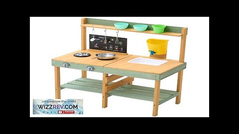 Wooden Mud Kitchen Outdoor Toy Play Kitchen Set for Kids Pretend Playset