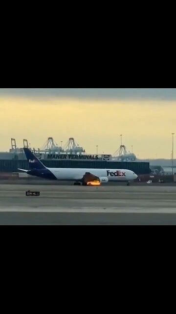 FedEx Plane Makes Emergency Landing After Engine Catches Fire Mid-air