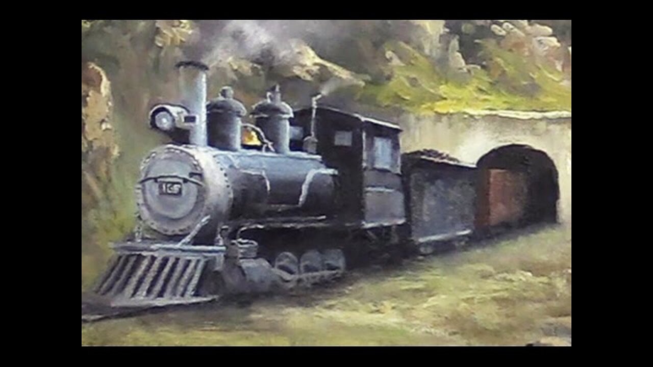 Part 2 Train in the Mountains - Oil Painting