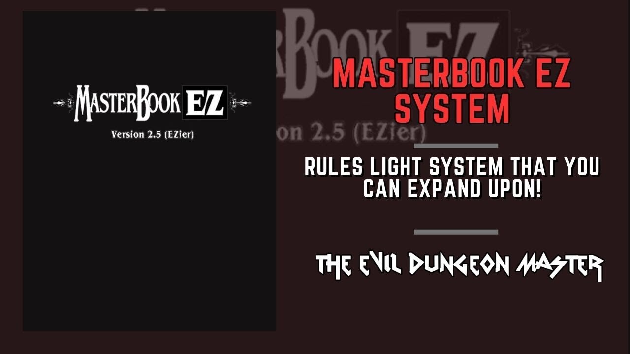 MasterBook EZ: The Ultimate Barebones RPG for Any Genre!