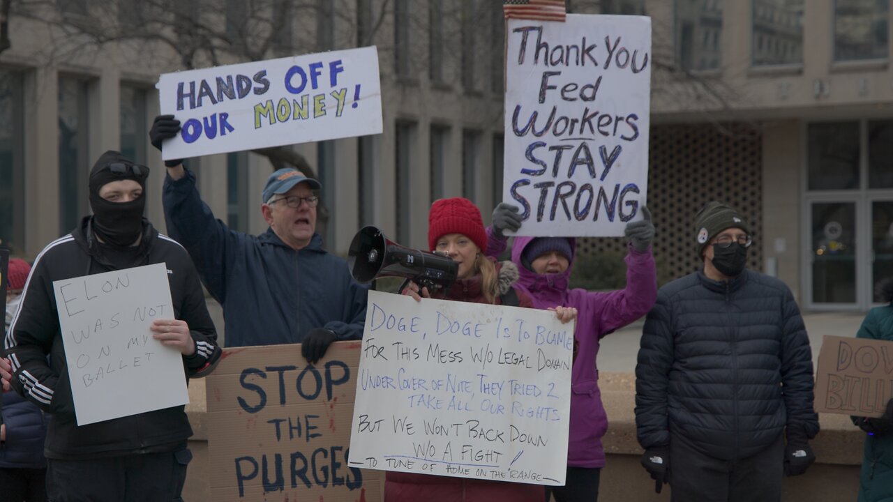 Protest Against Elon Musk & DOGE Outside Office of Personnel Management in DC