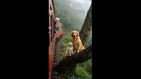 "Brave Mom Dog Saves Puppy from Train Accident 🚆🐶 | AI Edit | E7DIGITAL TV"