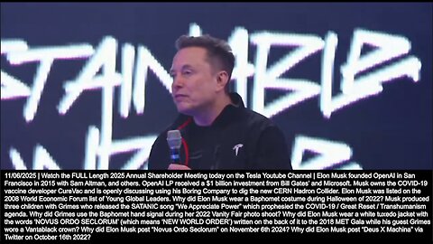 Elon Musk | "It (Optimus) Is Clearly the Future...My Book Recommend for Maybe the Best Mostly Utopian Sci-Future Are the Iain Banks Culture Books...The Cost of Production Is Around $20,000." - 11/6/2025