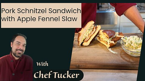 Pork Schnitzel Sandwich with Apple Fennel Slaw