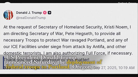US Pres. Donald Trump send National Guards to Portland, Oregon