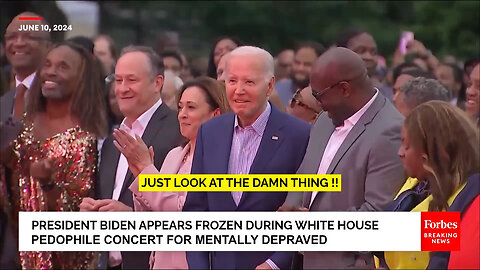 Biden appears frozen during White House pedophile concert for mentally depraved