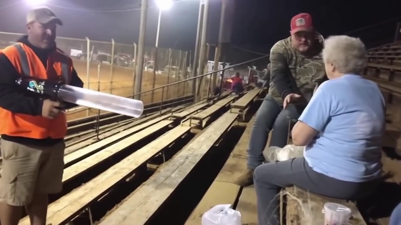 Granny got her free tee-shirt delivered at pointblank range.