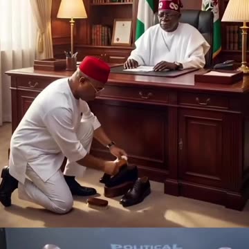 Hope Uzodimma cleaning shoe for Tinubu in Aso Rock or what's he doing there?