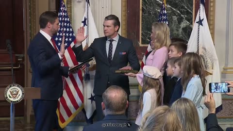 Vice President JD Vance swears in Pete Hegseth as US Secretary of Defense. It is now official