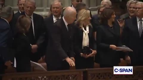 Biden’s Awkward Encounter with Kamala Harris at Dick Cheney’s Funeral