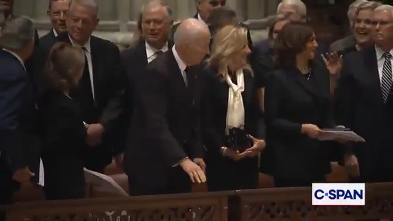 Biden’s Awkward Encounter with Kamala Harris at Dick Cheney’s Funeral