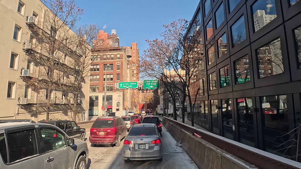 Drive Over Queens Borough Boro Bridge Upper Roadway to ByPass Not Pay free Congestion Pricing Zone