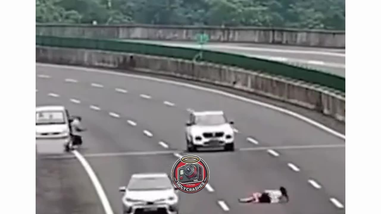 Couple arguing on the highway