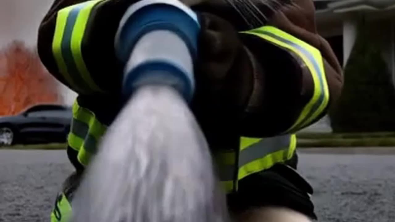 Cat firefighter first day on the job