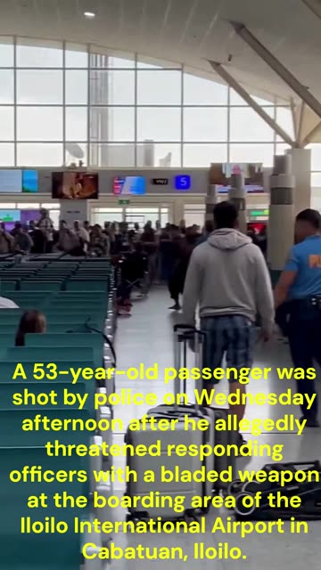 A 53-year-old passenger was shot by police on Wednesday afternoon after he allegedly threatened