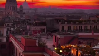 Spectacular sunset in Rome