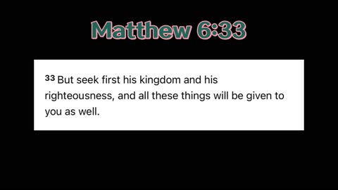 Matthew 6:33