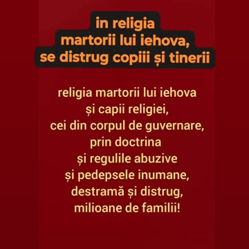 religia martorii lui iehova distruge suflete si vieti si destrama familii