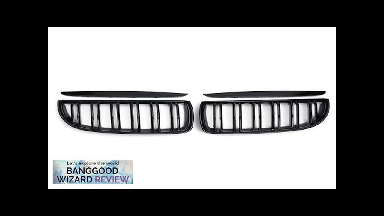 Pair Gloss Black Double Slat Sport Kidney Grille Grill Set For BMW Review