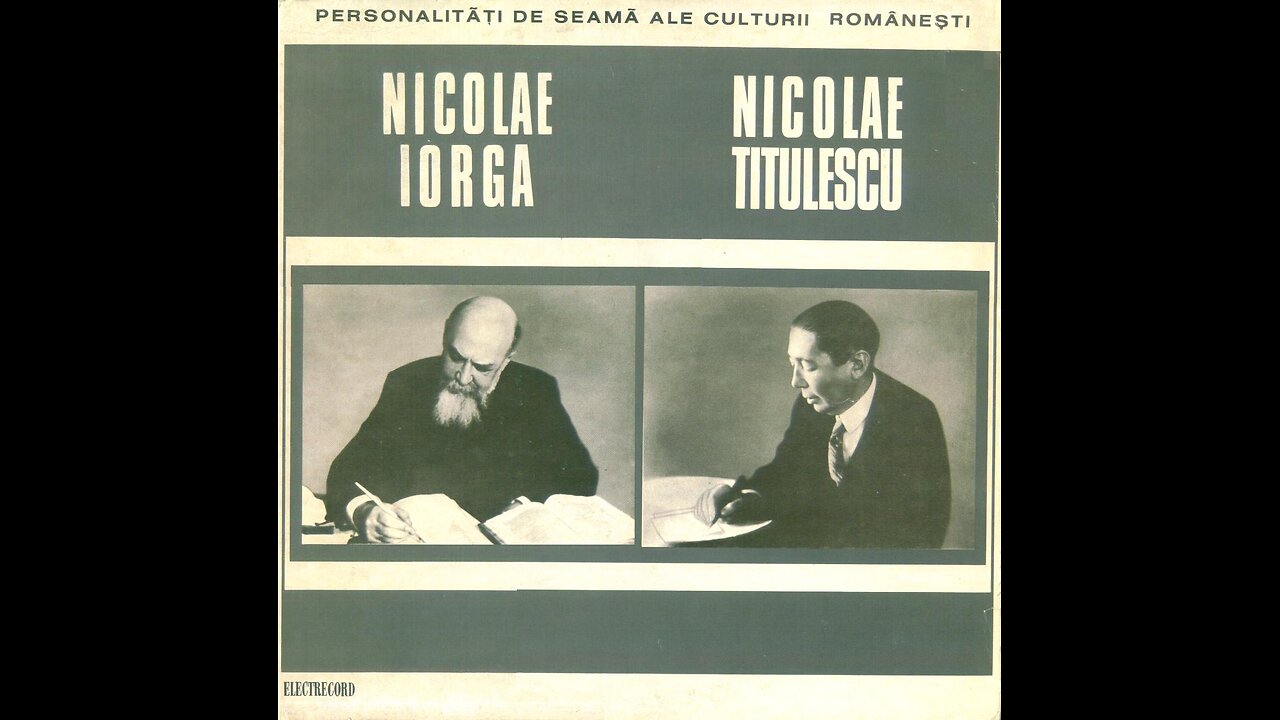 Nicolae Iorga rostind discursul in limba franceza "Despre poezia romaneasca"