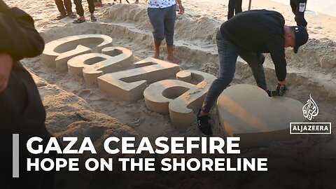 Palestinian sculptors create art on Gaza beach sand to escape Israel’s war